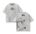 Aki Hayakawa Tee Washed – Chainsaw Man The Movie: Reze Arc Vintage Oversized Heavy Cotton Anime Manga T-Shirt