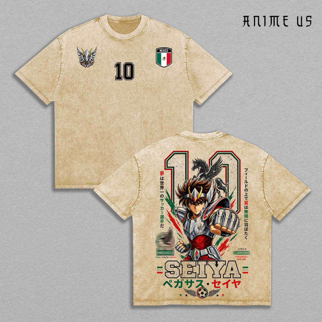 Seiya Mexico World Football 2026 Anime Vintage Washed Tee