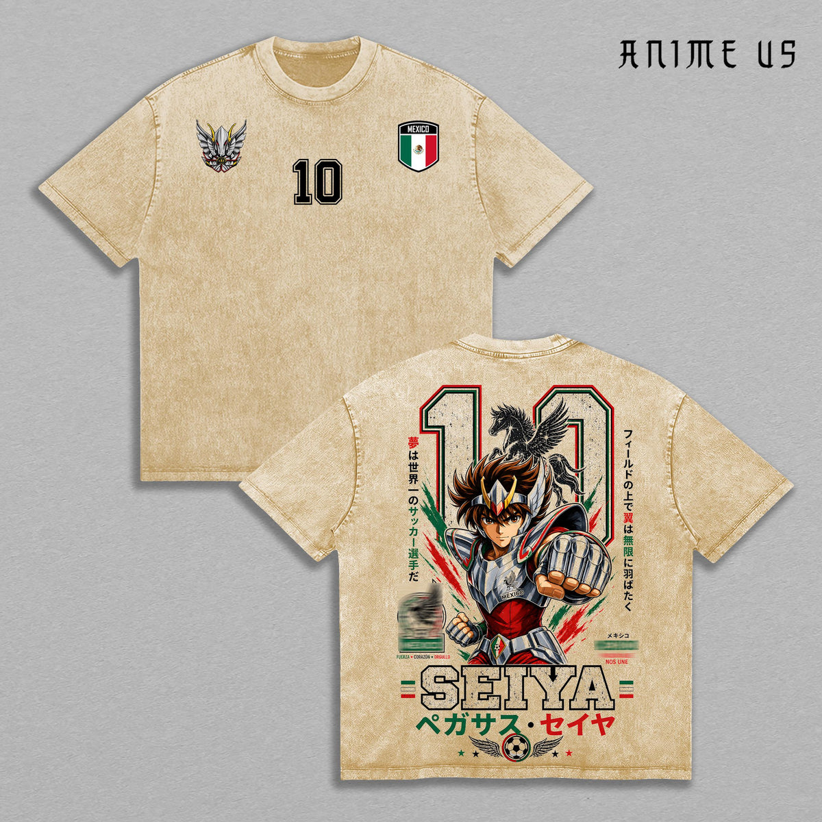 Seiya Mexico World Football 2026 Anime Vintage Washed Tee