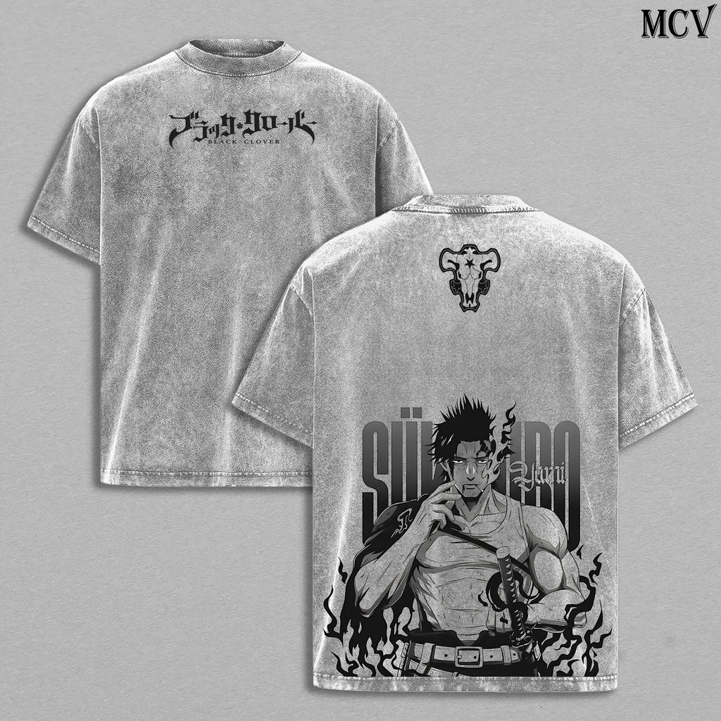 Yami Sukehiro Black Clover Anime Vintage Washed Tee