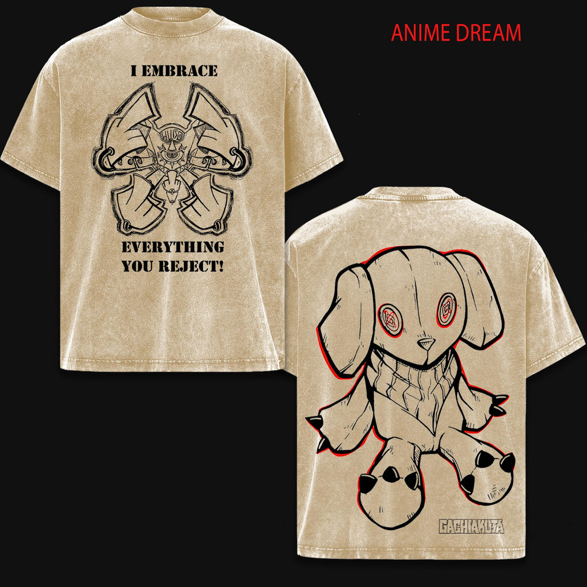 Gachiakuta Anime Double Printed Vintage Washed Tee