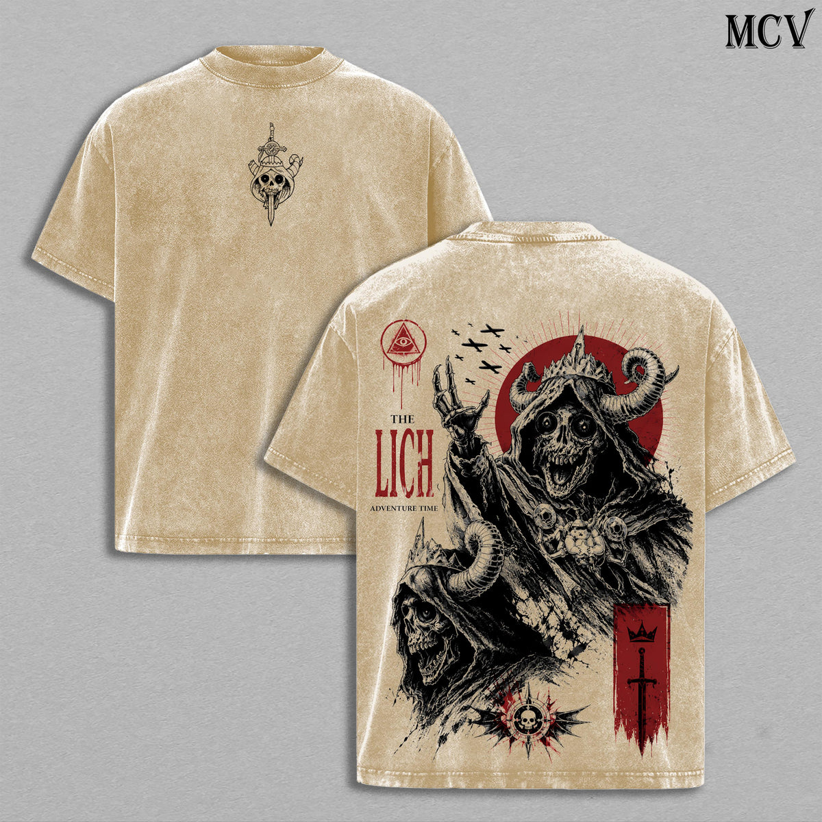 The Lich Adventure Time Skull King Vintage Washed Tee