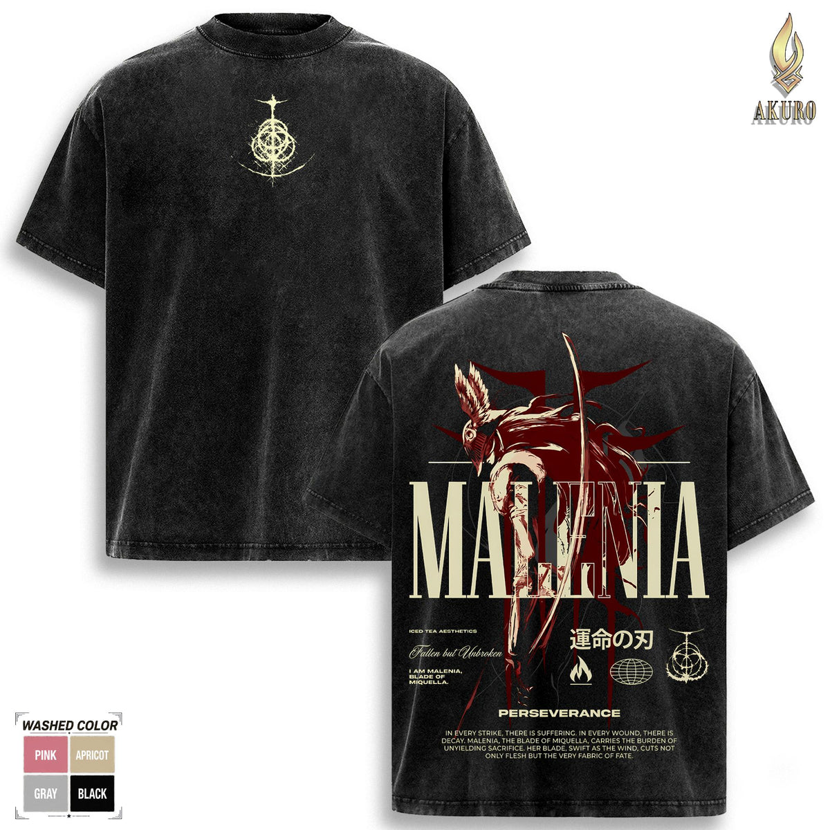 Malenia Blade Of Miquella Elden Ring Vintage Washed Tee
