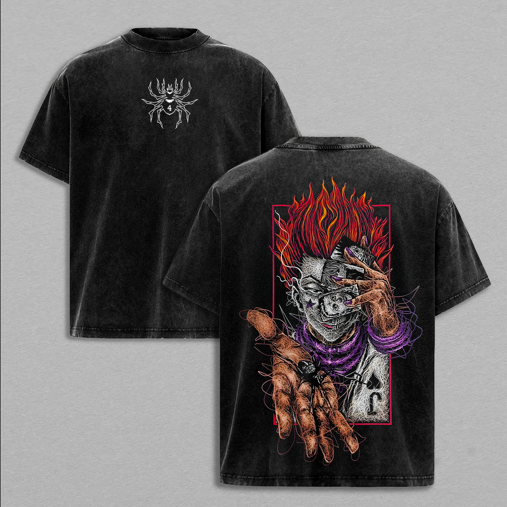 Hisoka Phantom Troupe Hunter x Hunter Anime Vintage Washed Tee
