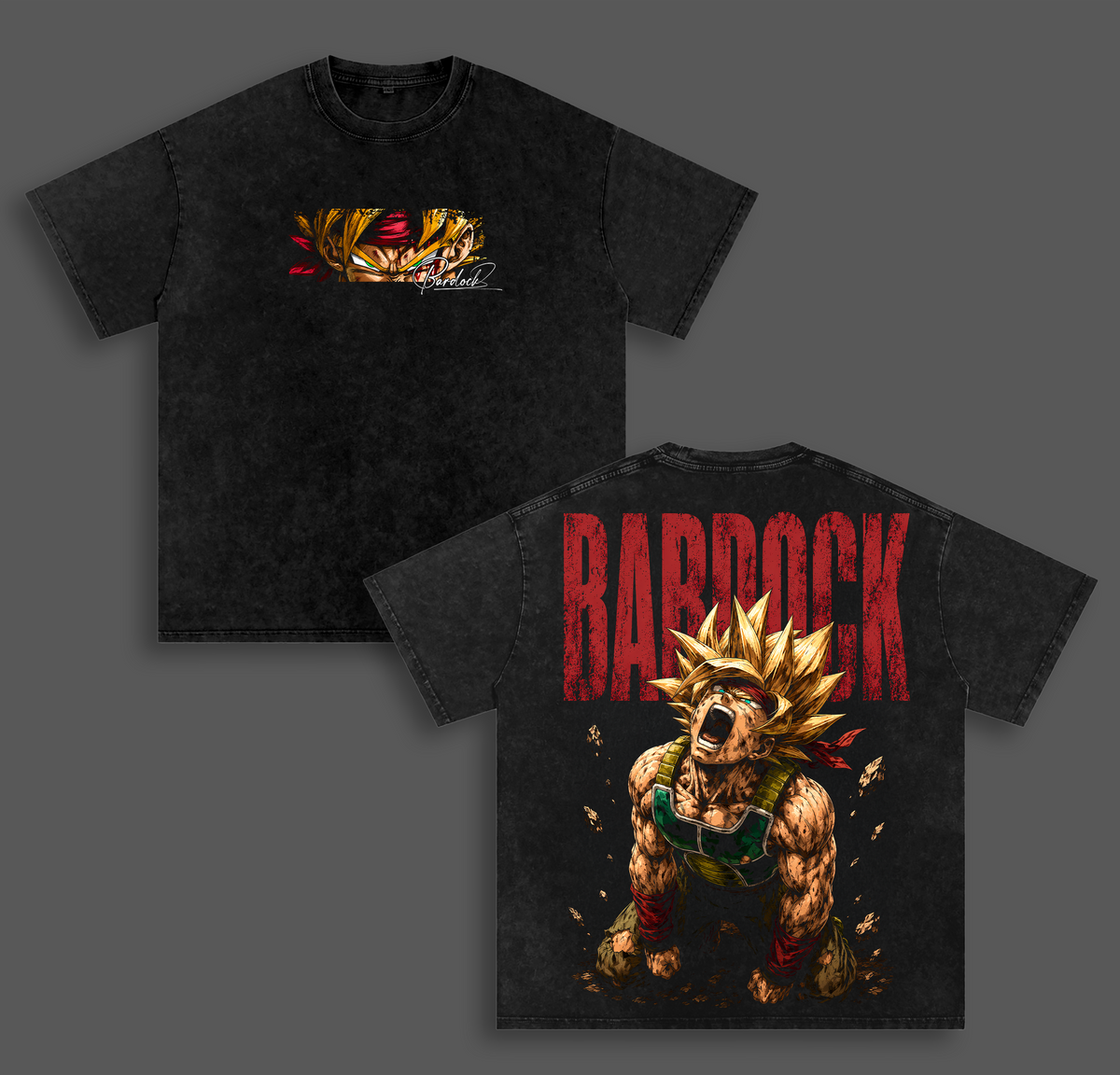 Bardock Super Saiyannn DBZ Anime Vintage Washed Tee