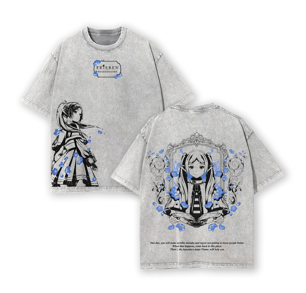 Frieren Beyond Journey's End Anime Vintage Washed Tee