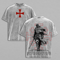 Christian Crusader Knight Faith Warrior Vintage Washed Tee