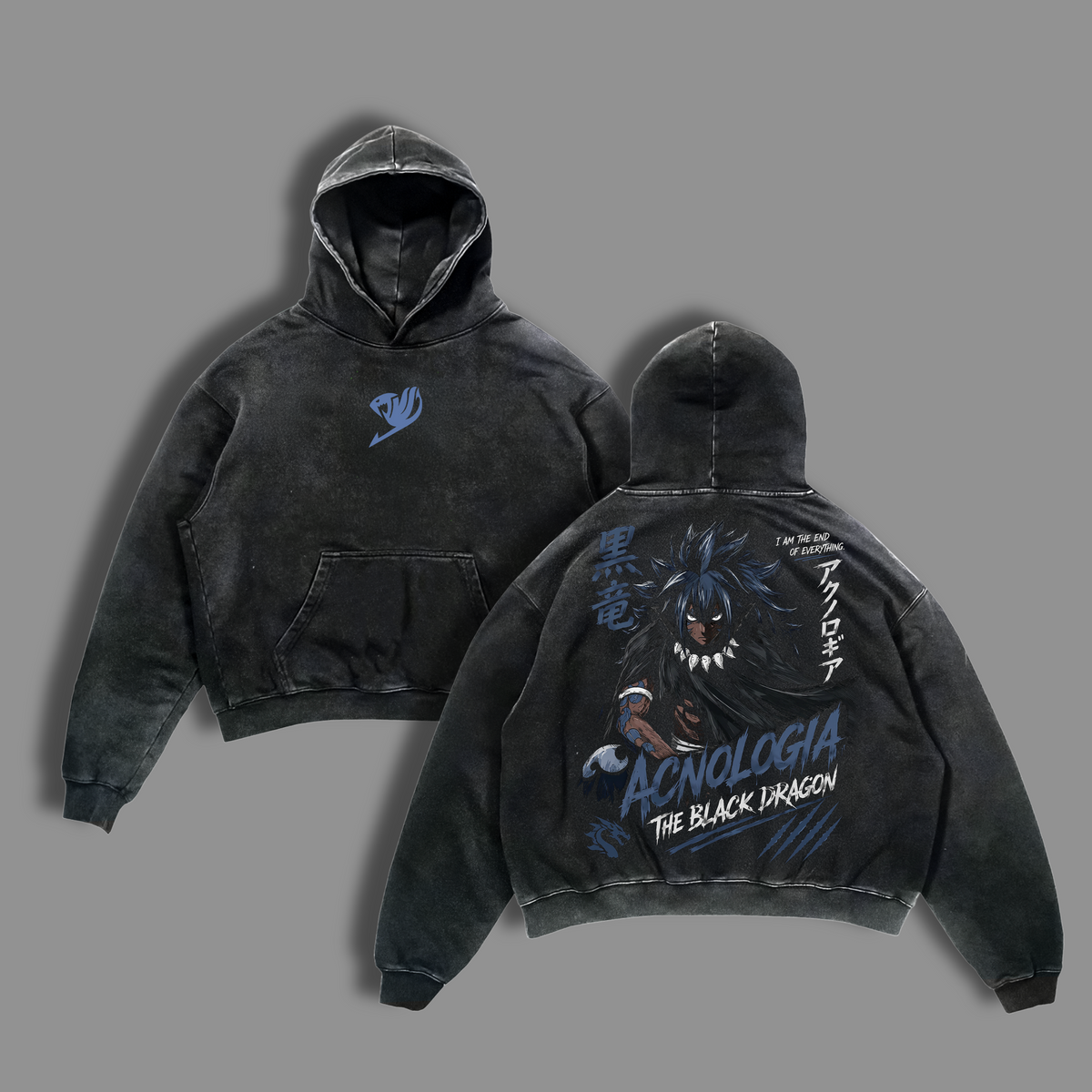 Acnologia The Black Dragon Fairy Tail Anime Vintage Washed Tee