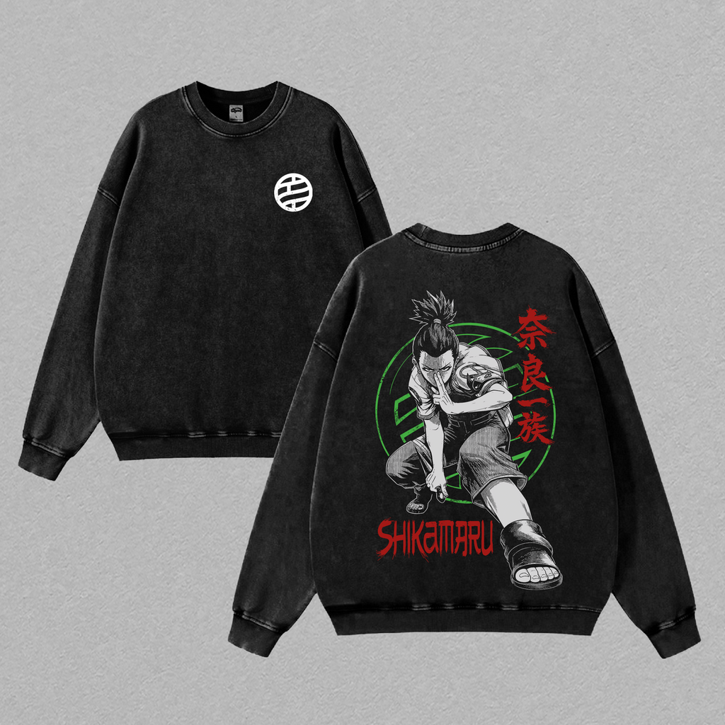 Shikamaru Nara - Naruto Anime Double Printed Vintage Washed Tee