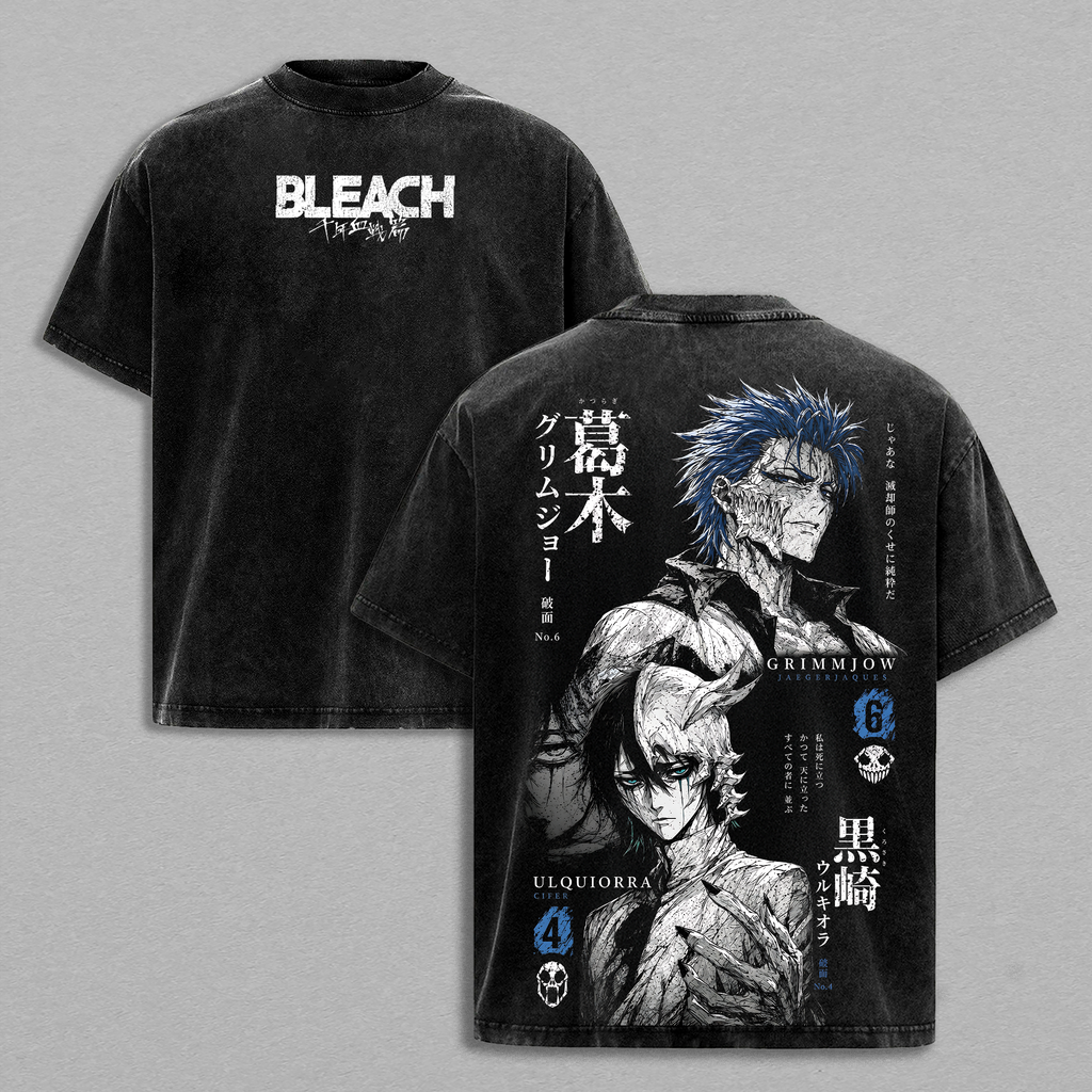 Grimmjow Jaegerjaquez & Ulquiorra Cifer Bleach Anime Vintage Washed Tee