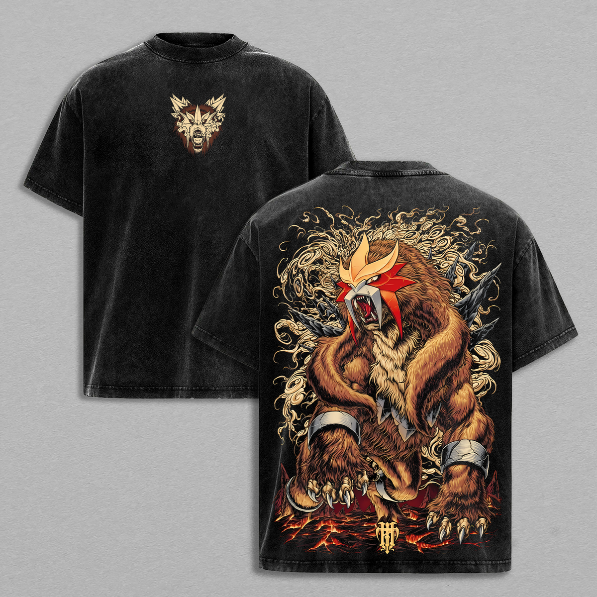 Limited Entei Eruption Pokemon Anime Vintage Washed Tee