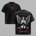 Saints Club Angel Never Look Back Christian Vintage Washed Tee