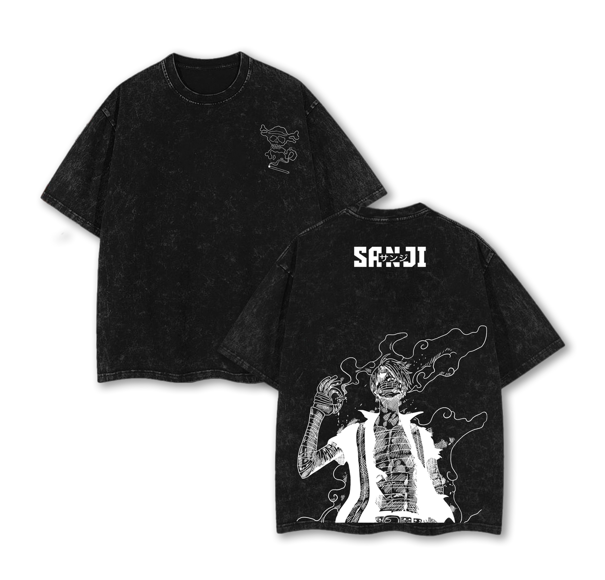 Sanji One Piece T-Shirt Washed | Vintage Oversized Heavy Cotton Anime Tee
