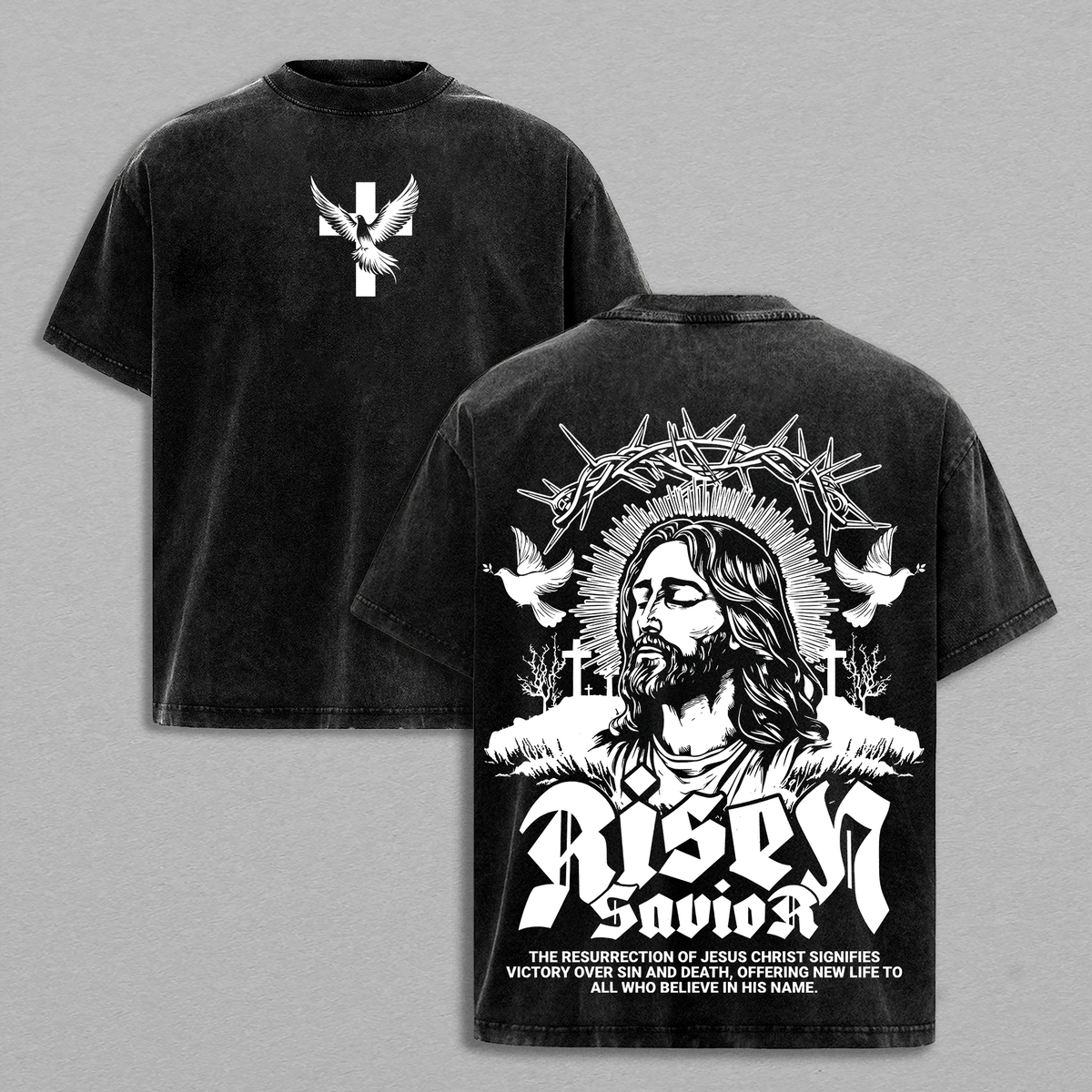 Risen Savior Jesus Christian Vintage Washed Tee