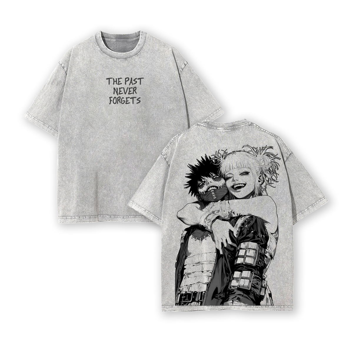 Dabi x Toga My Hero Academia Anime Double Printed Vintage Washed Tee