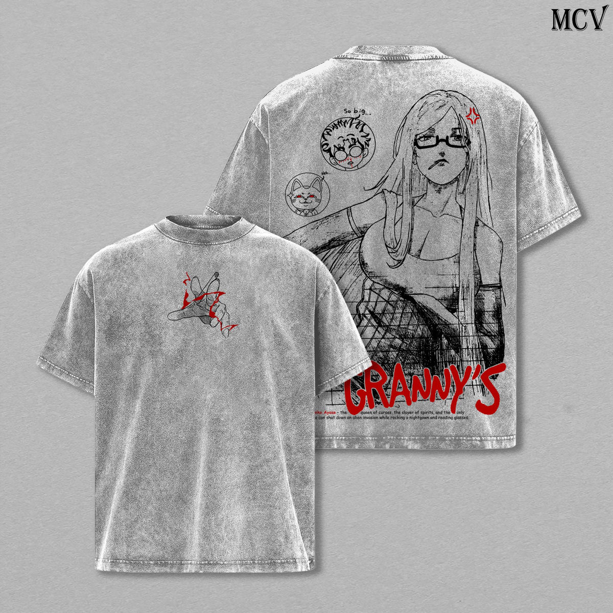Seiko Ayase Dandadan Washed T-Shirt – Vintage Anime Manga Tee Oversized Streetwear Unisex