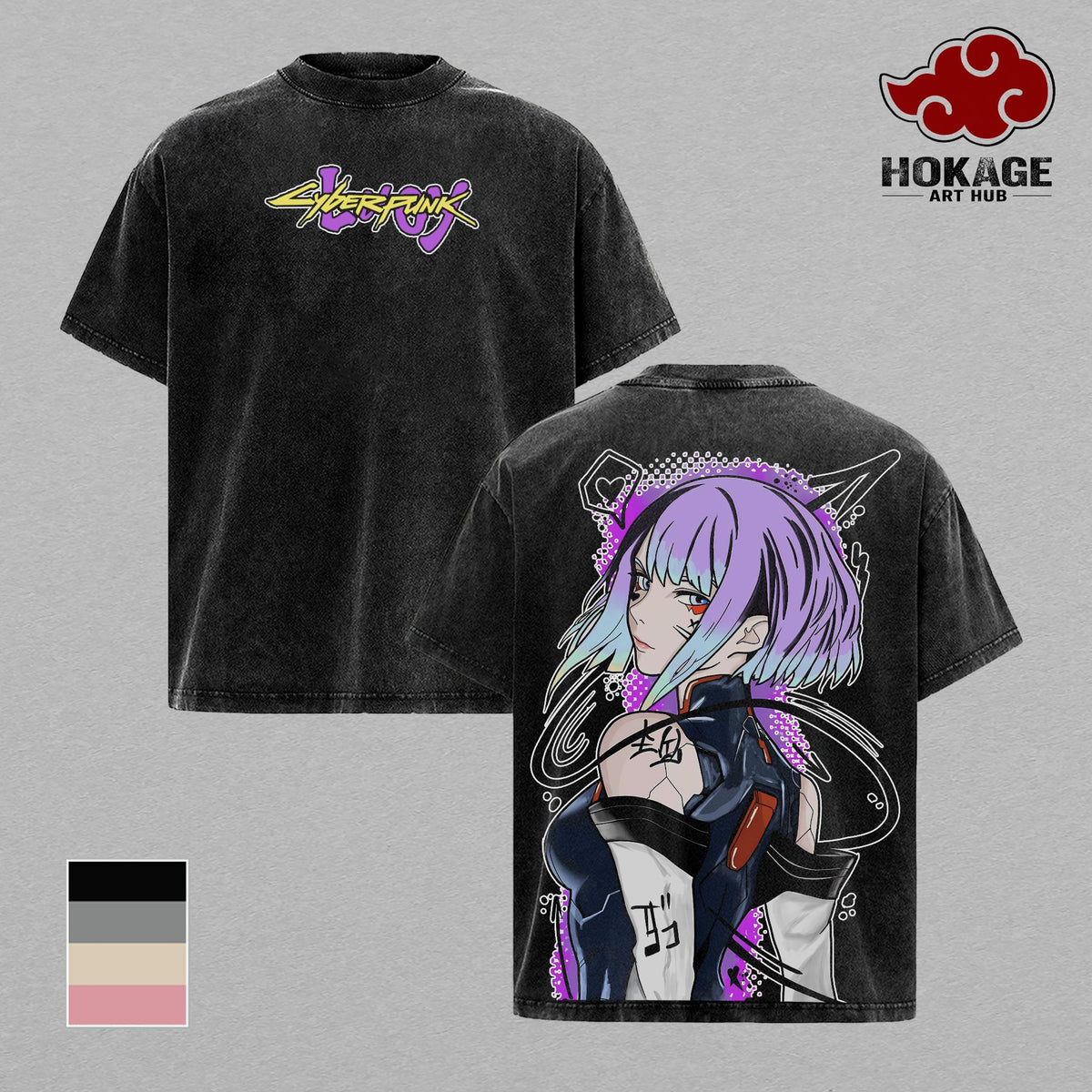 Lucy Cyberpunk Edgerunners Netrunner Anime Vintage Washed Tee
