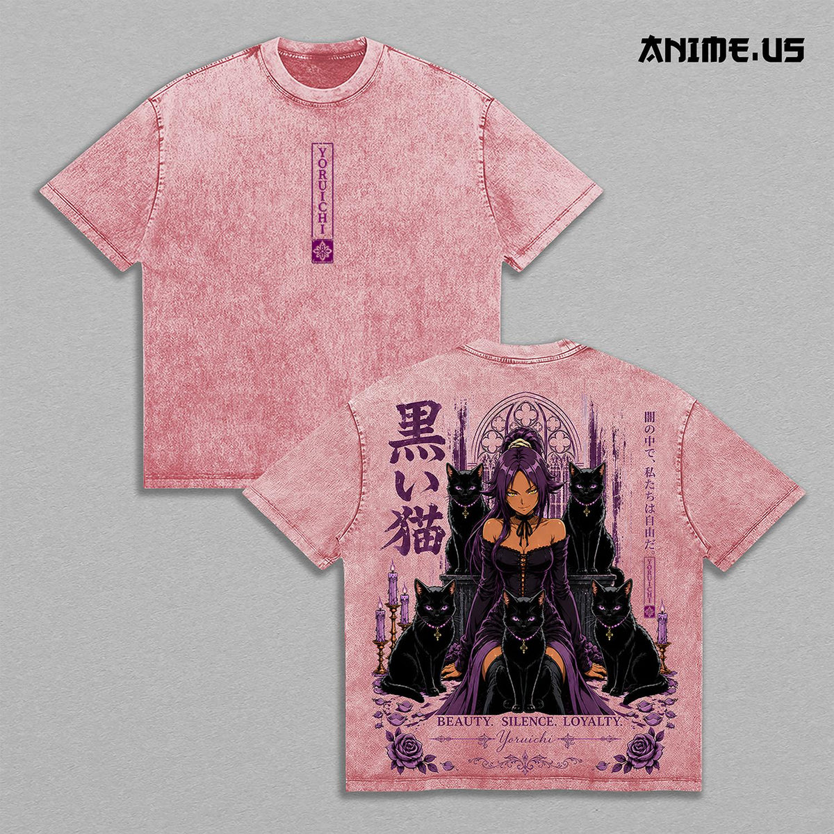 Yoruichi Shihouin Black Cat Queen Bleach Anime Vintage Washed Tee