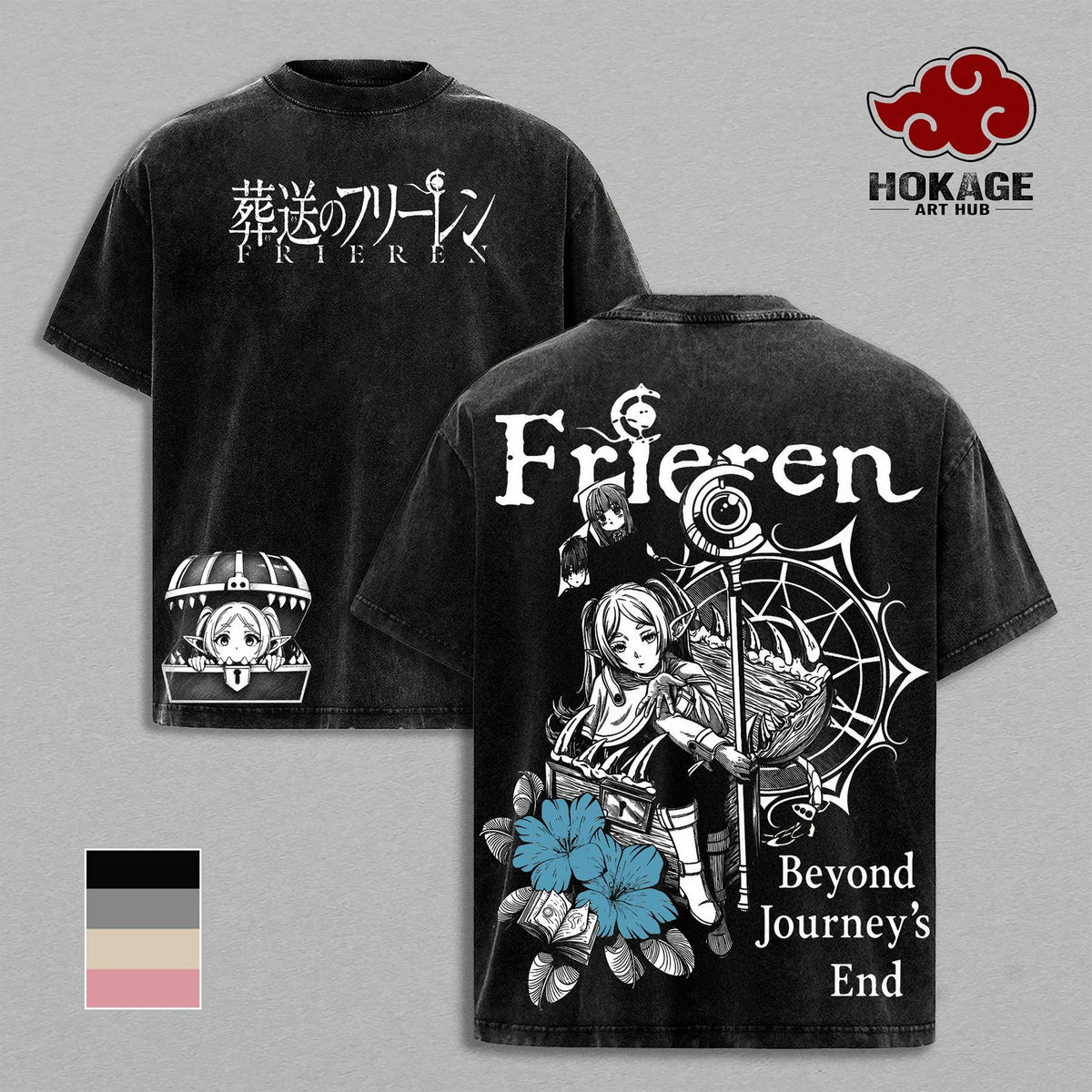 Frieren Beyond Journey's End Anime Vintage Washed Tee