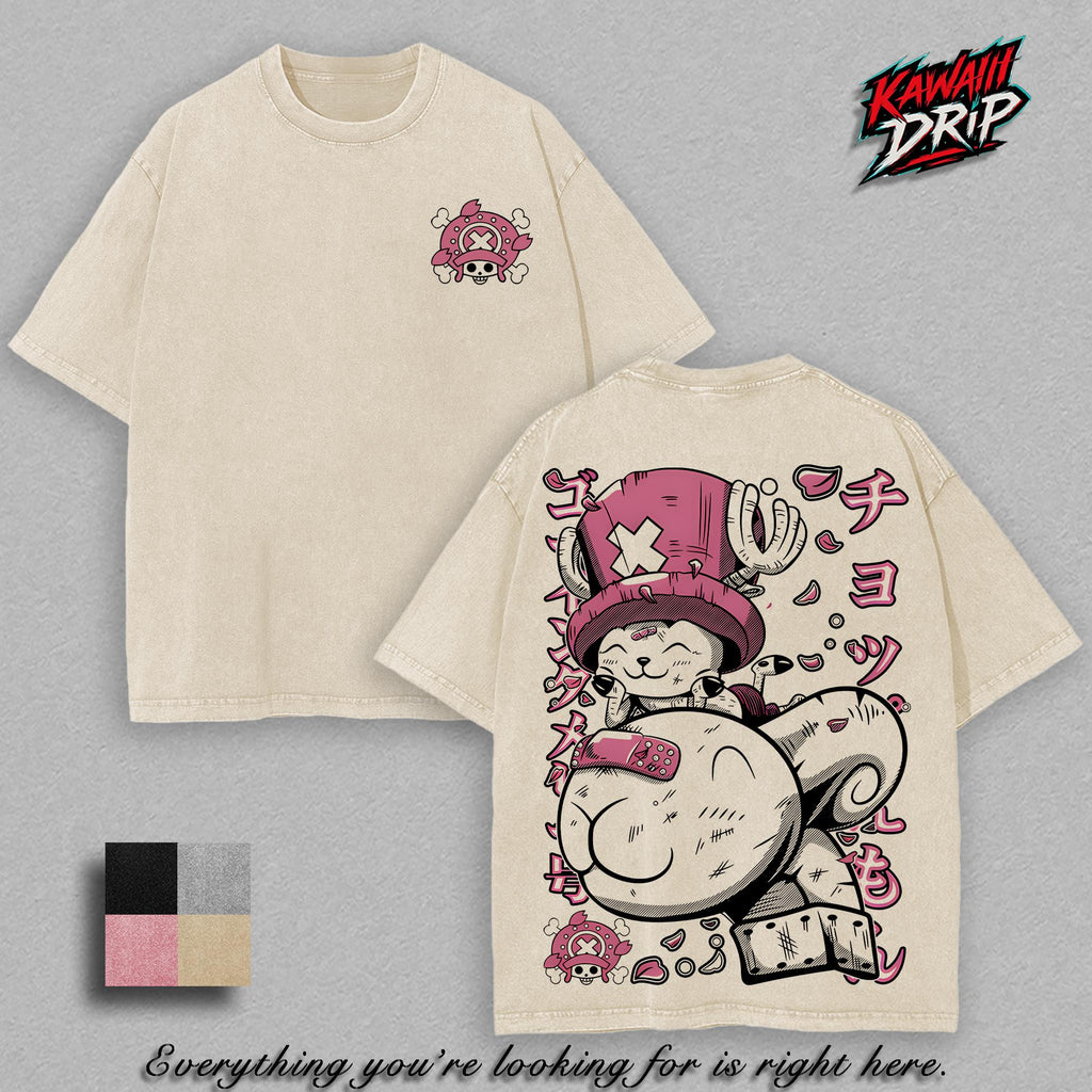 Chopper x Merryy Cute Pirate Anime Vintage Washed Tee