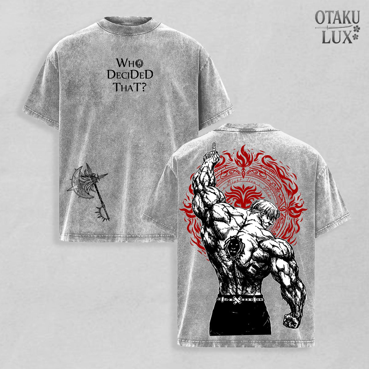 Escanor Lion Sin of Pride Seven Deadly Sins Anime Vintage Washed Tee
