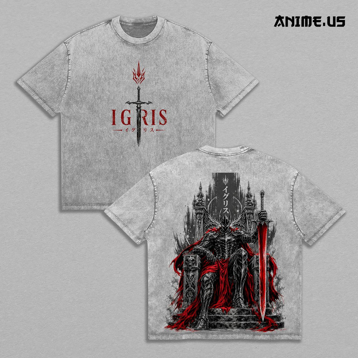 Igris Solo Leveling Shadow Knight Anime Vintage Washed Tee