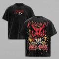 Zaraki Kenpachi Bleach Anime Vintage Washed Back Print Tee