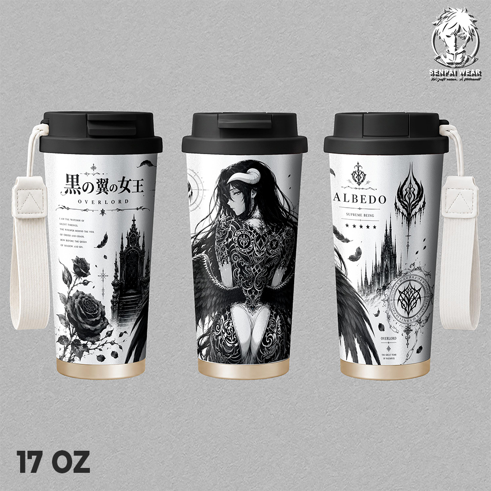 Albedo Overlord Black Wing Queen Anime Tumbler 17oz 24oz 30oz