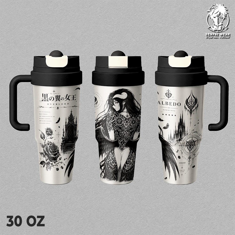 Albedo Overlord Black Wing Queen Anime Tumbler 17oz 24oz 30oz
