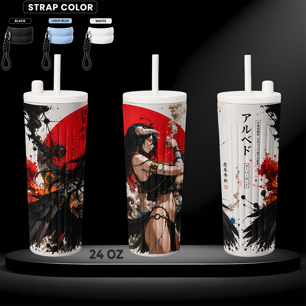 Albedo Overlord Guardian Overseer Anime Tumbler 17oz 24oz 30oz