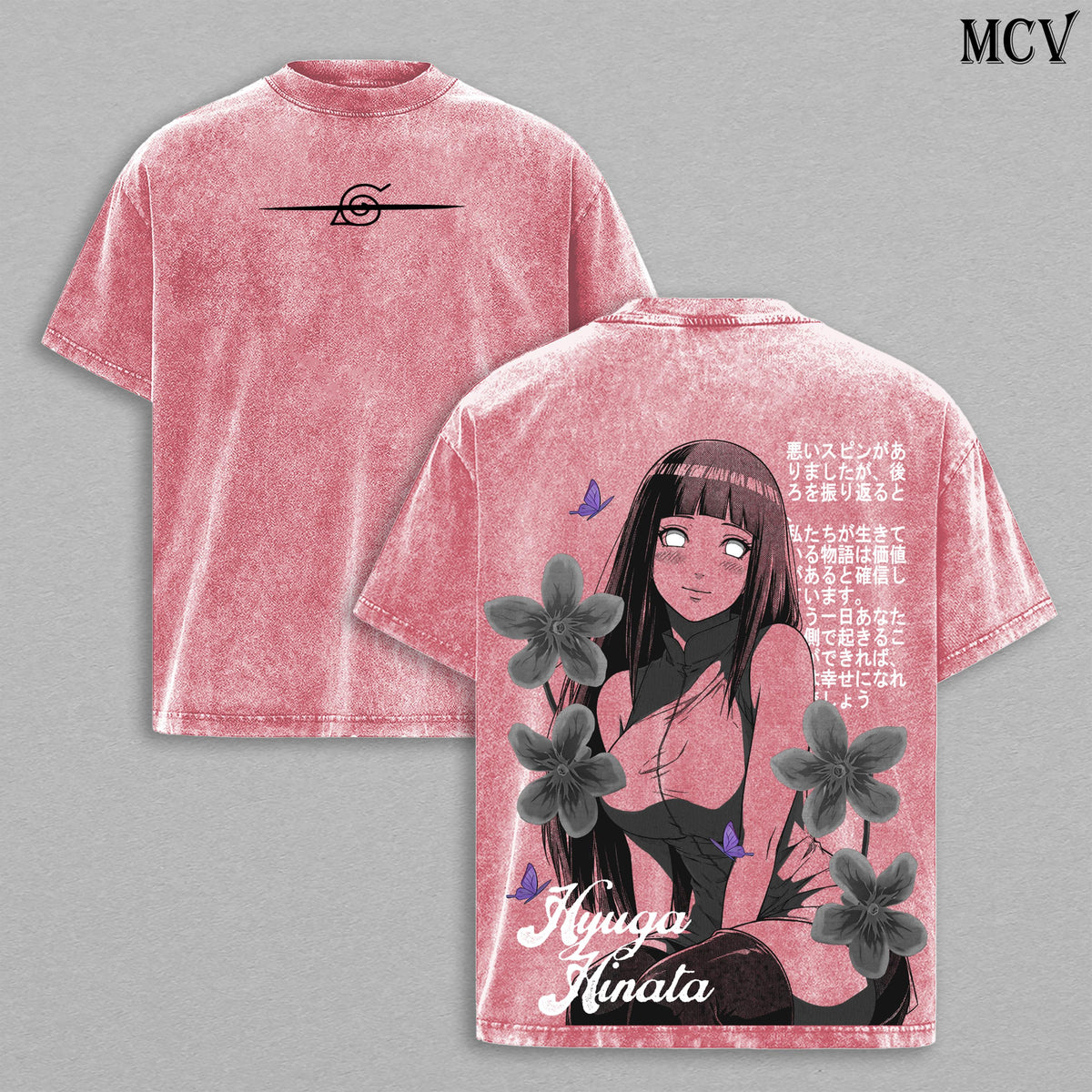 Hinata Hyuga Naruto Byakugan Princess Anime Vintage Washed Tee
