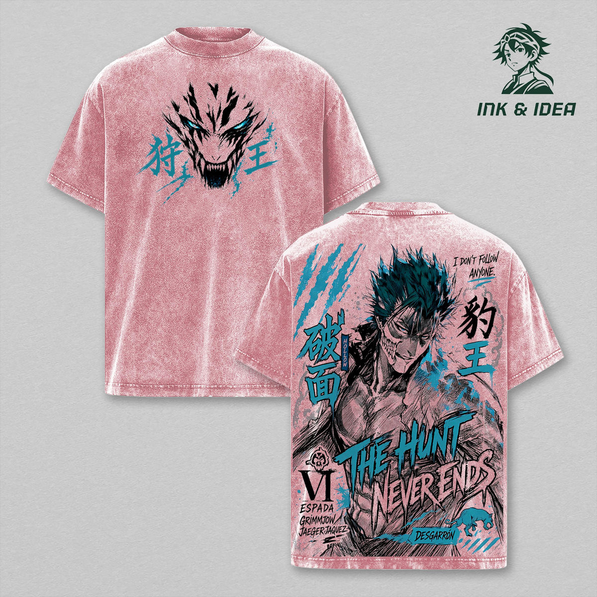 Grimmjow Jaegerjaquez Espada VI Bleach Anime Vintage Washed Tee