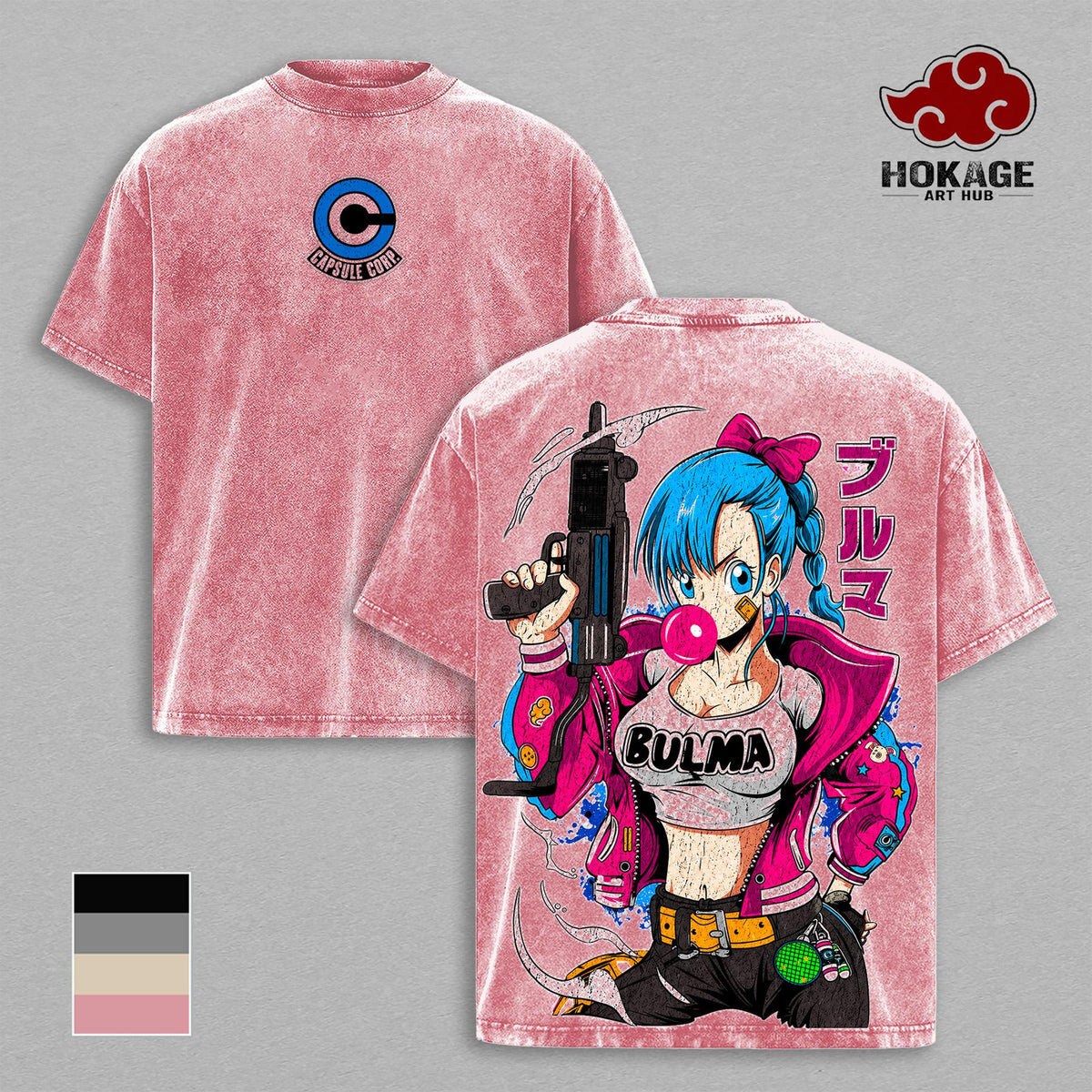 Bulma DBZ Capsule Corp Waifu Anime Vintage Washed Tee
