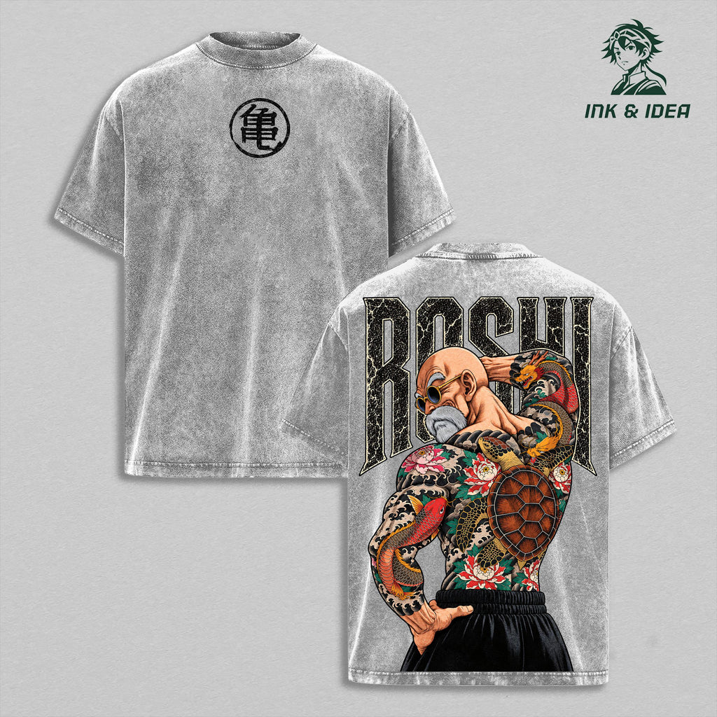 Master Roshi DBZ Turtle School Anime Vintage Washed Tee