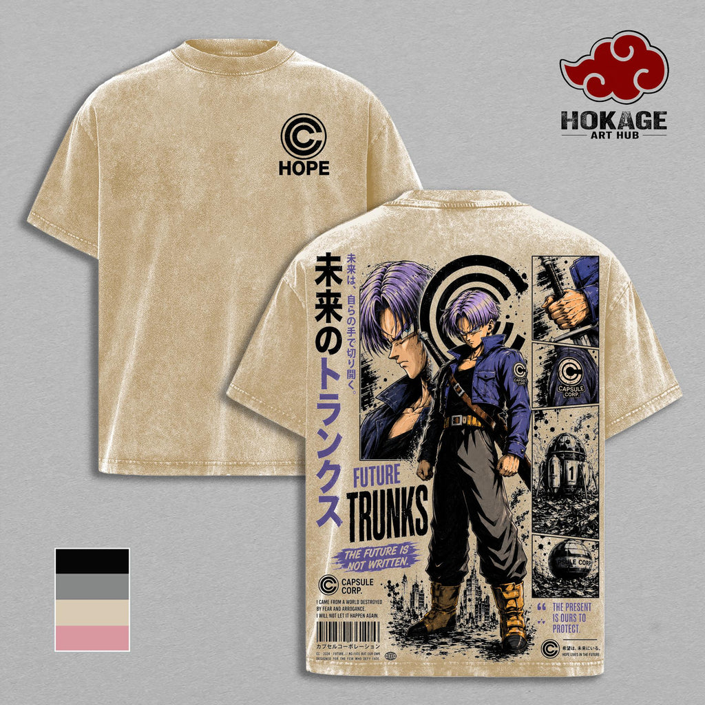 Future Trunks Capsule Corp DBZ Anime Vintage Washed Tee