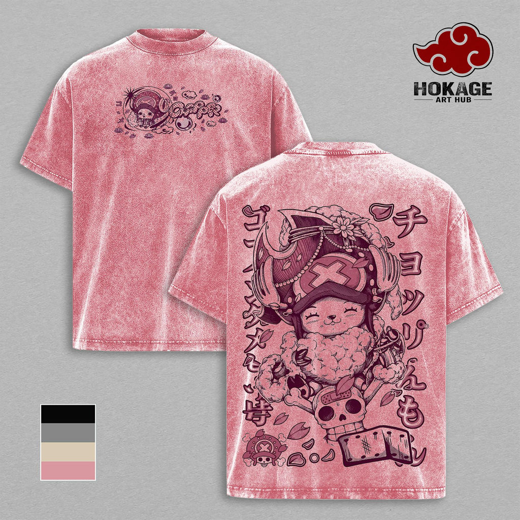 Tony Tony Chopper Washed Tee, One Piece Anime Graphic Tee, Vintage Washed Shirt, Cute Anime Shirt, Kawaii Anime Apparel, Manga Lover Gift