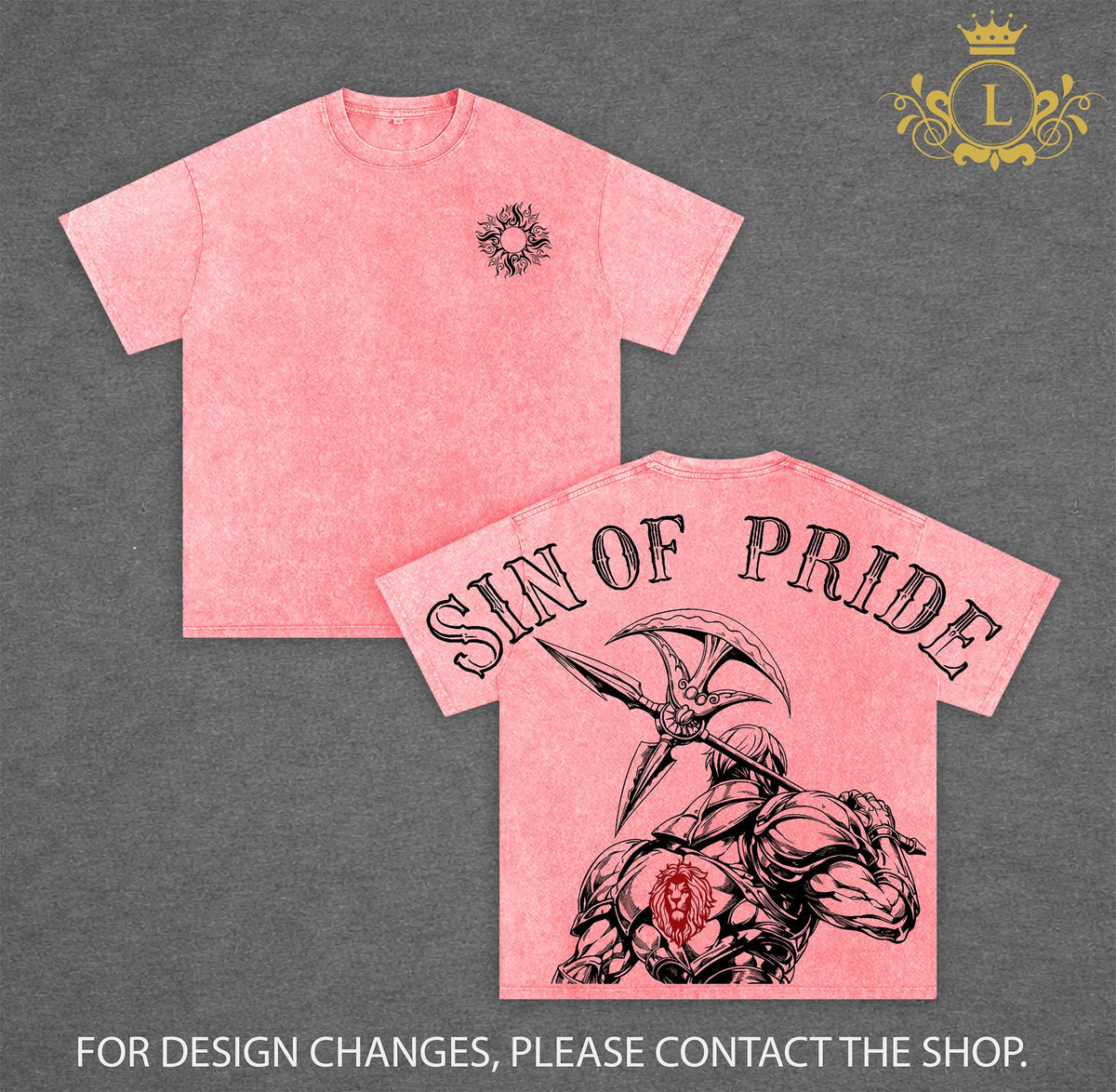 Escanor Lion Sin of Pride Seven Deadly Sins Graphic Vintage Washed Tee