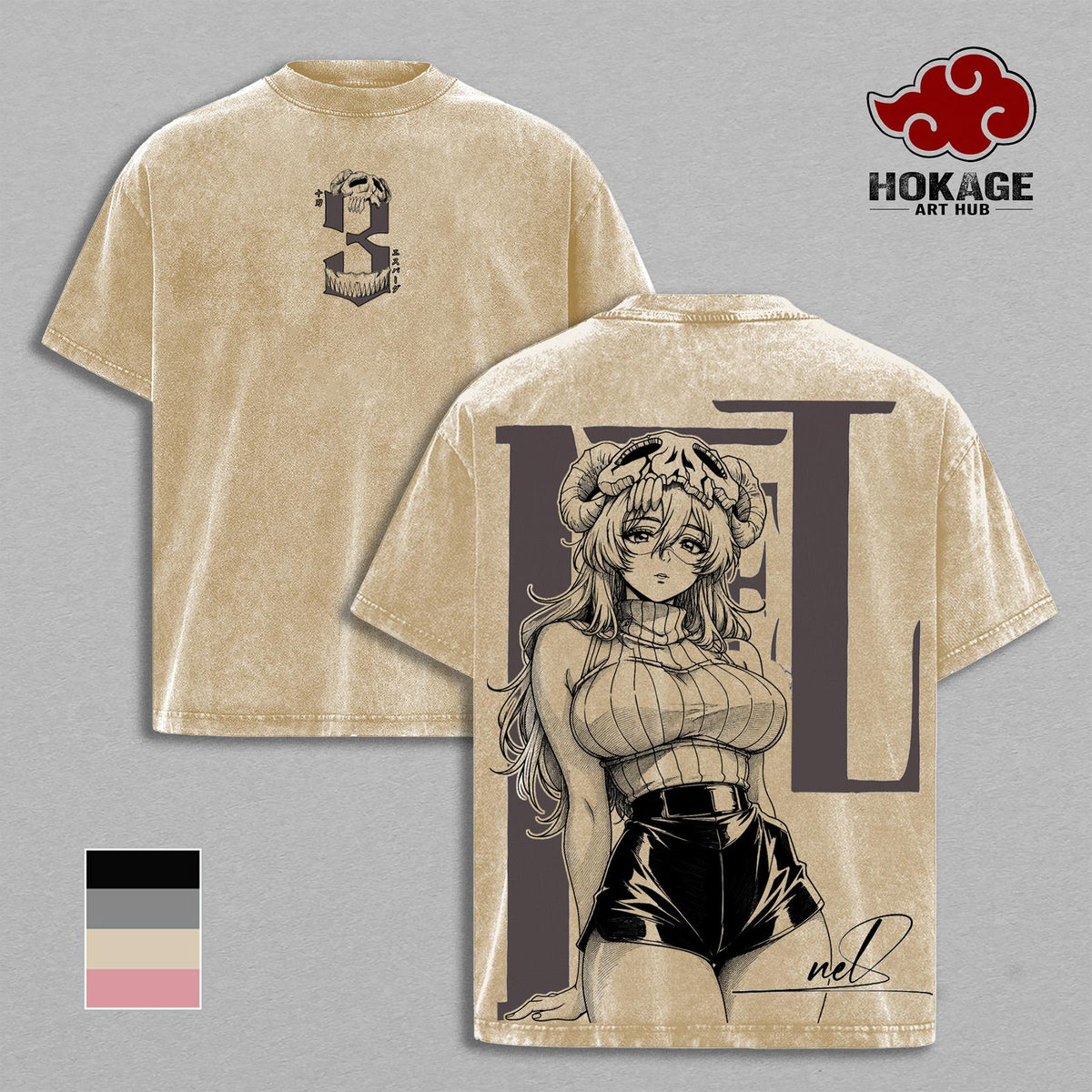 Nelliel Bleach TYBW Part 4 Nel Espada Anime Vintage Washed Tee