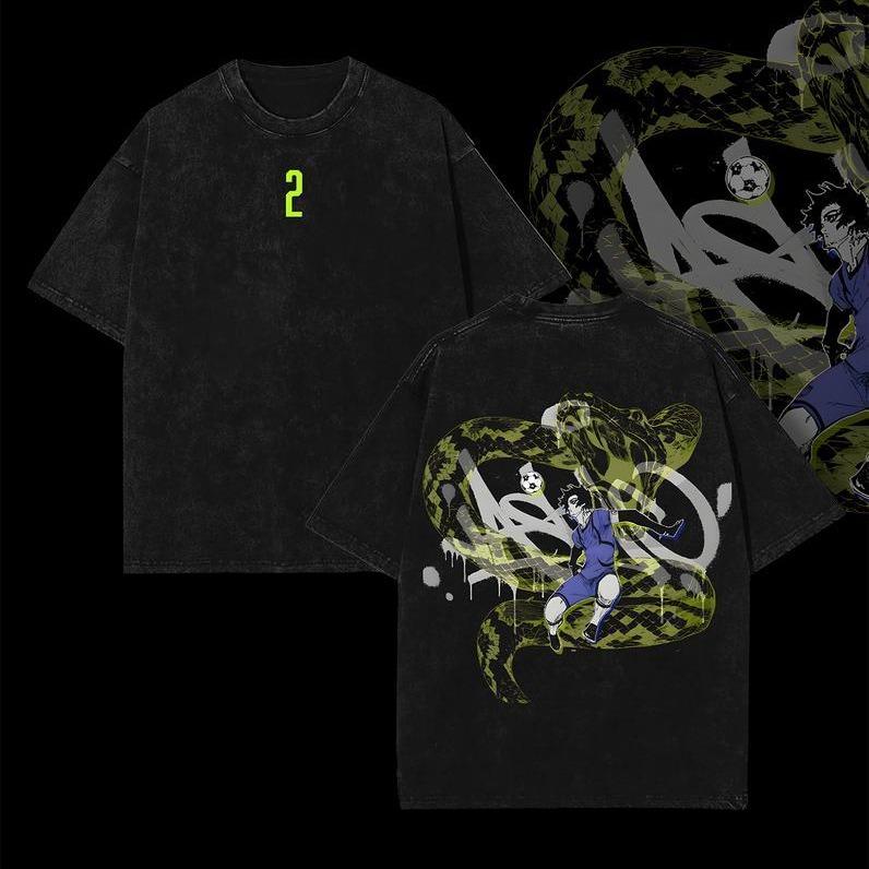 Blue Lock Nagi Rin Itoshi Isagi Yoichi Kaiser Anime Vintage Washed Tee