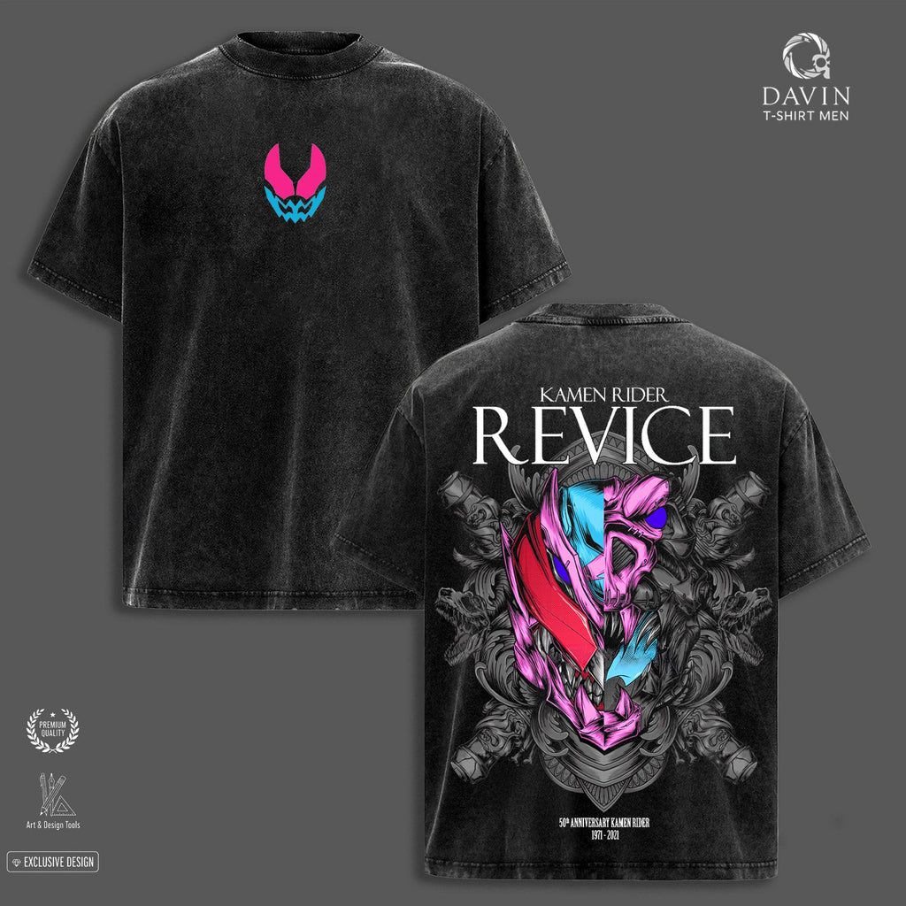 Kamen Rider Revice - Japanese Tokusatsu Hero Tee Washed Graphic T-shirts Oversized Tshirt Shirts Men Streetwear Graphic Tee Gift for Men