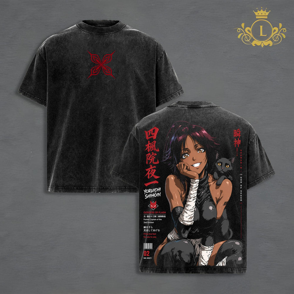 Yoruichi Shihōin Shunko Bleach Anime Vintage Washed Tee