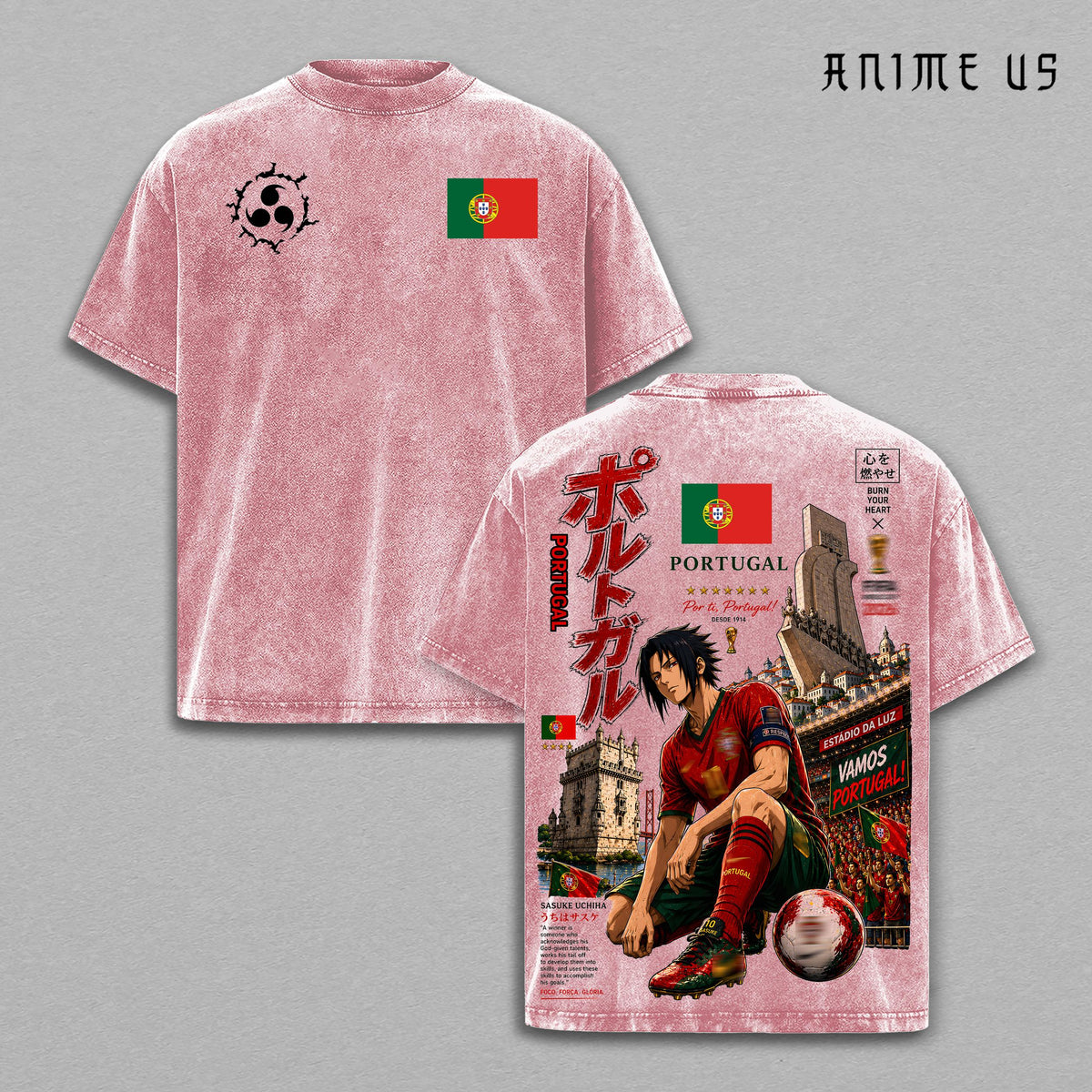 Sasuke Portugal World Football 2026 Anime Vintage Washed Tee
