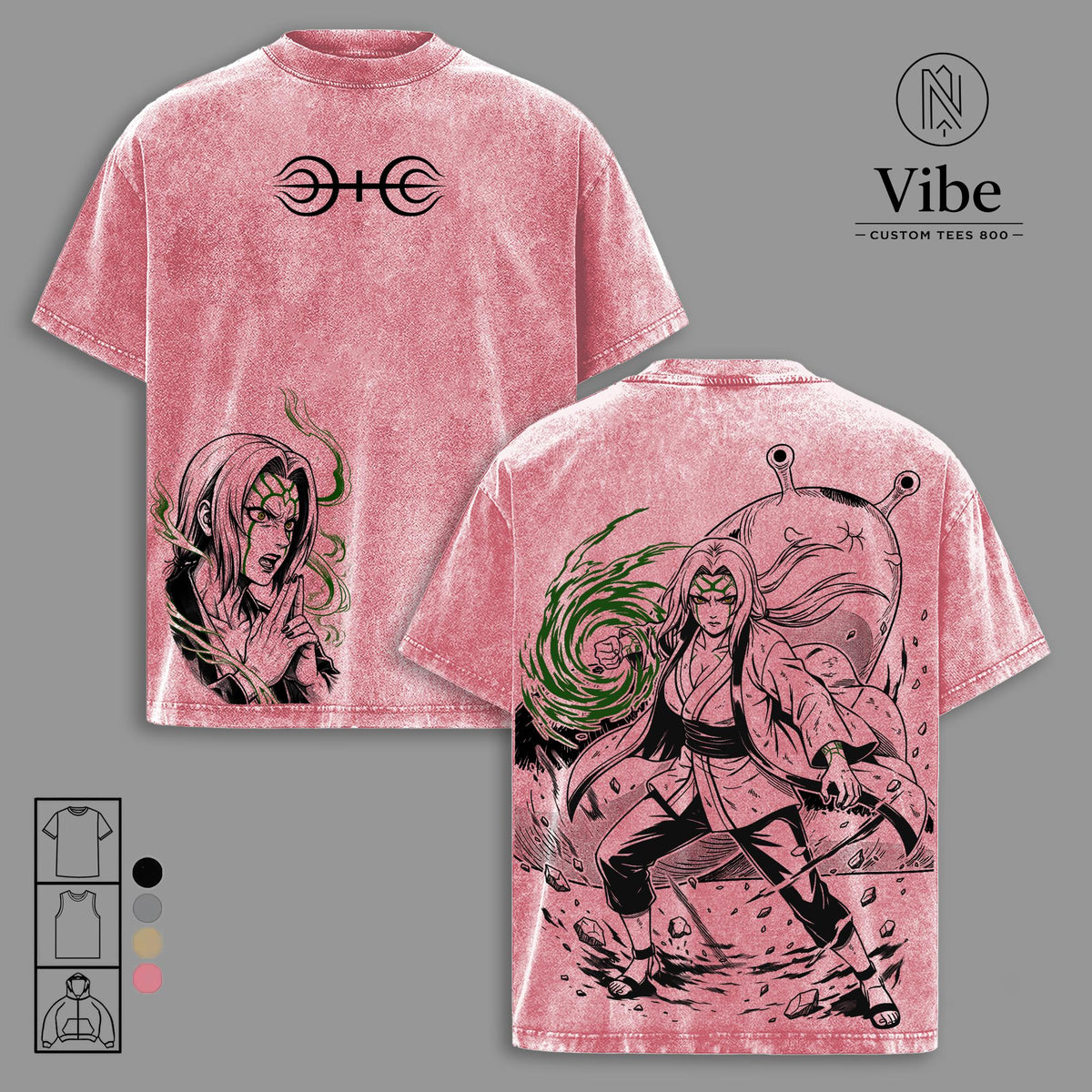 Tsunade Senju Naruto Anime Vintage Washed Tee