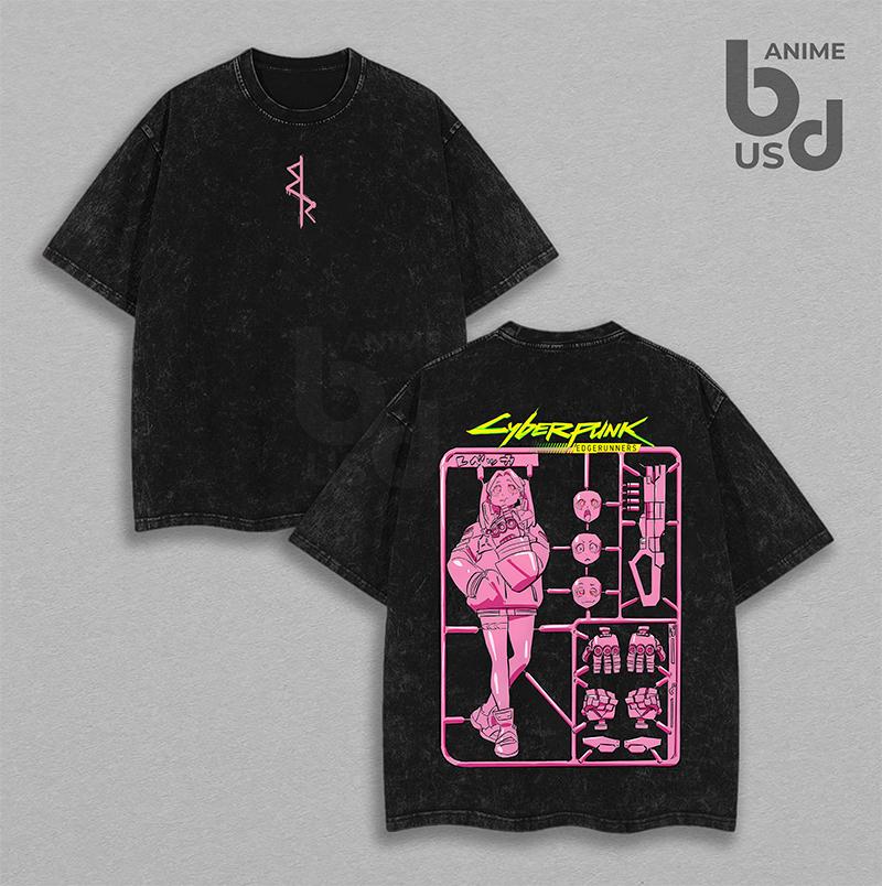 Rebecca Edgerunners Cyberpunk Anime Vintage Washed Tee