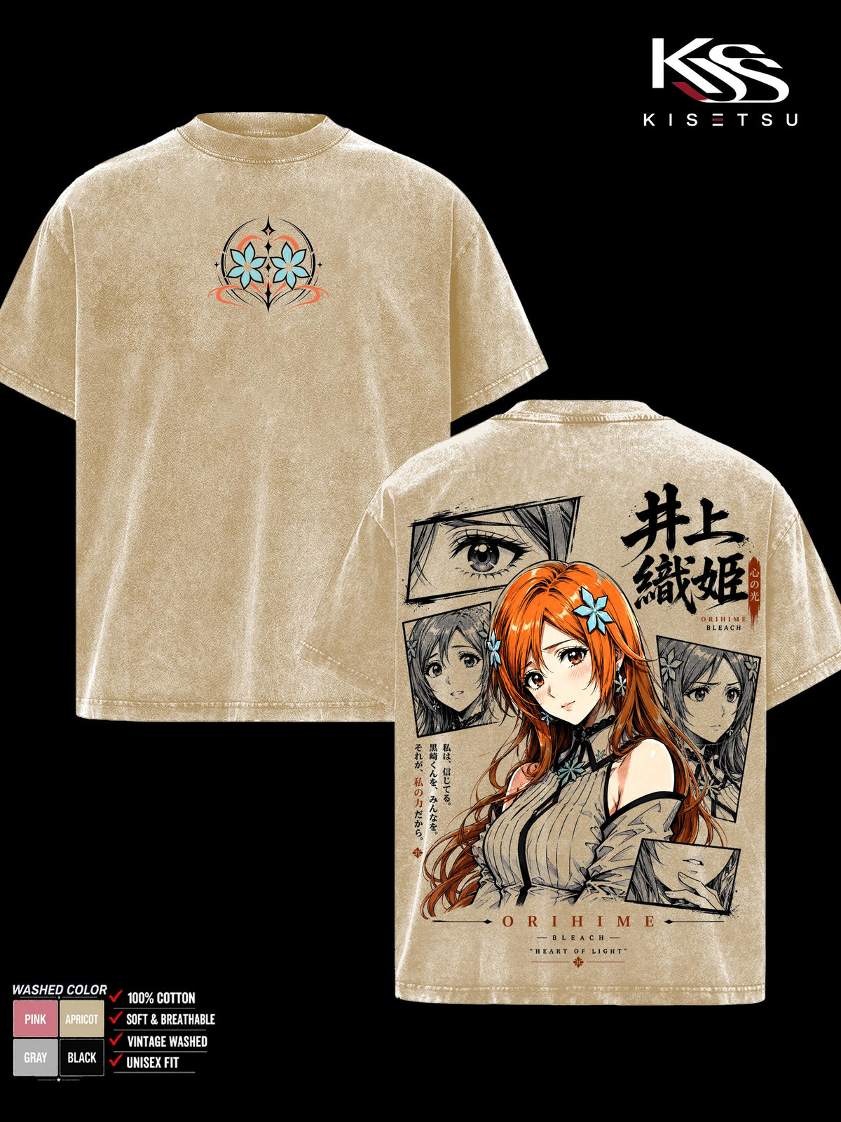 Orihime Inoue Bleach TYBW Part 4 Anime Vintage Washed Tee