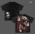 Thorns Do Not Bleed 3 Anime Double Printed Vintage Washed Tee Unisex Oversize Heavyweight Cotton T-shirt for Anime Fans and Lovers