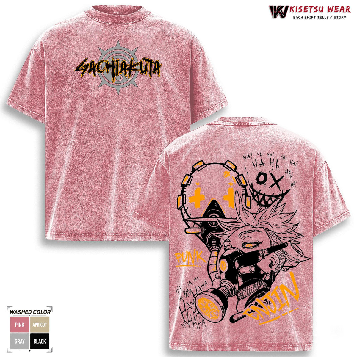 Enjin Anime Shirt, Gachiakuta Graphic Tee, Vintage Washed Oversized T Shirt, Streetwear Manga Merch, Soft Cotton Apparel