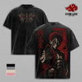 Demon Slayer Kimetsu No Yaiba Upper Moon 3 Anime Vintage Washed Tee