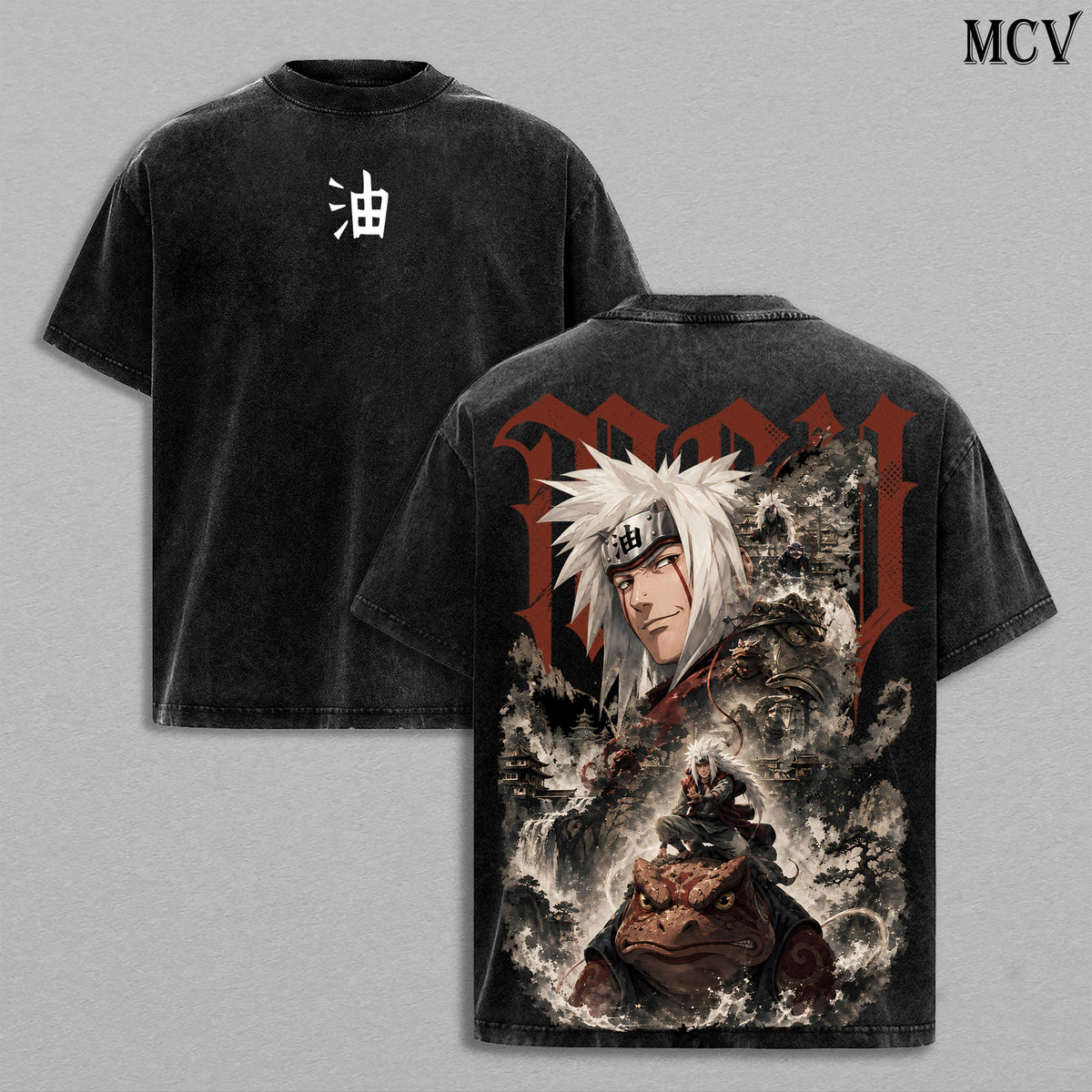 Jiraiya Naruto Pervy Sage Anime Vintage Washed Tee