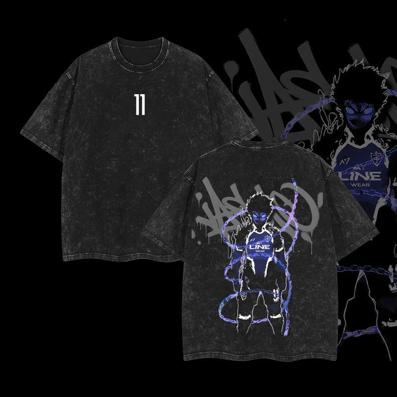 Blue Lock Nagi Rin Itoshi Isagi Yoichi Kaiser Anime Vintage Washed Tee